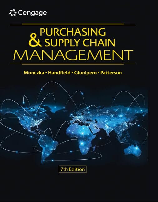 Purchasing and Supply Chain Management [hardcover] Monczka, Robert M.,Handfield, Robert B.,Giunipero, Larry C.,Patterson, James L. [Mar 19, 2020]